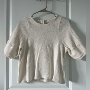 Madewell Sweater Tee with Button Detail- Cream